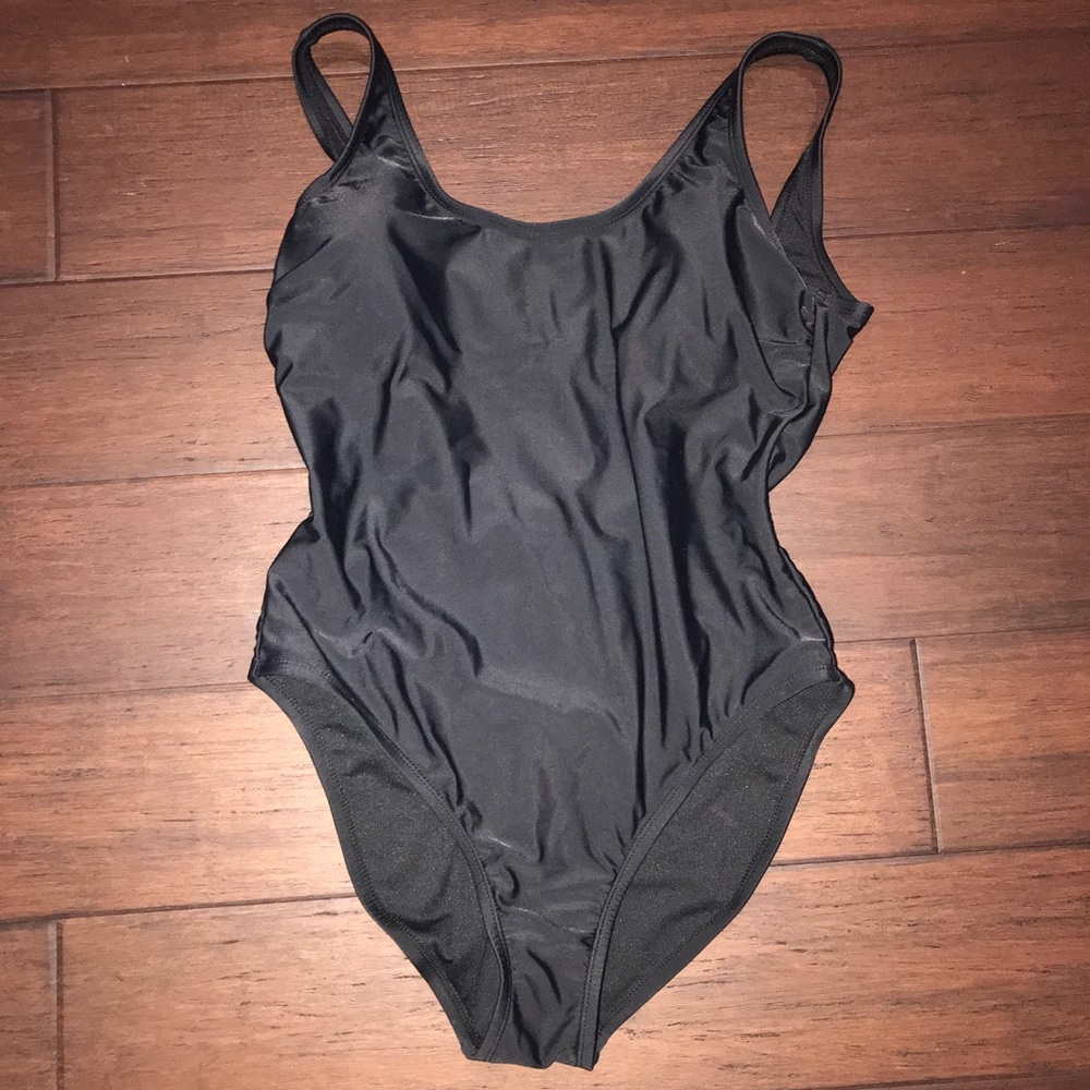 Black one piece bathing suit